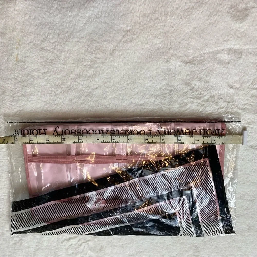 Avon Vintage Pink Jewelry Pocket Accessory Holder New In Bag